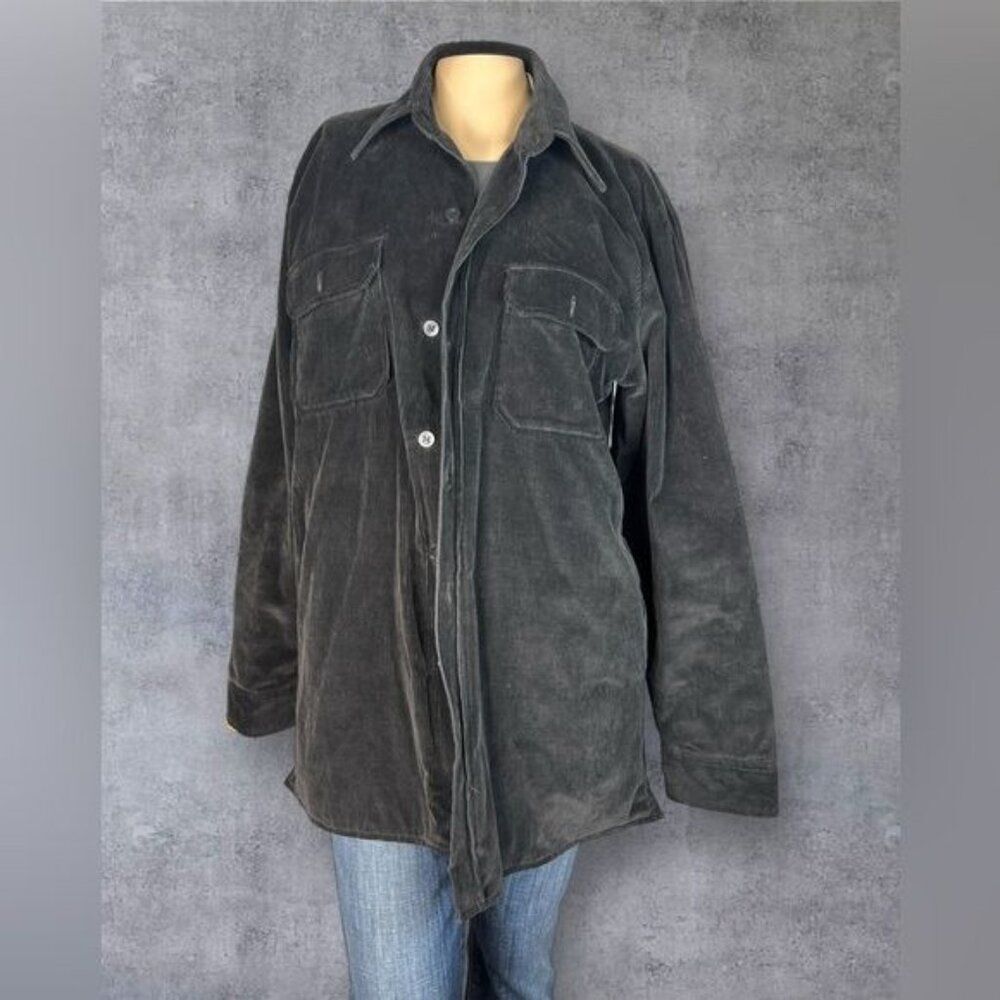 VINTAGE 70s Woodland Corduroy Shirt Jacket MEDIUM
